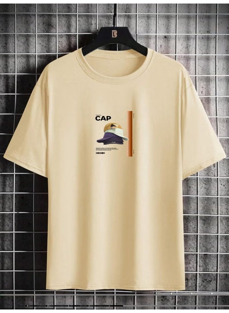 DogFish Oversize Printed Beige Casual T-Shirt 100% Cotton - Image 3